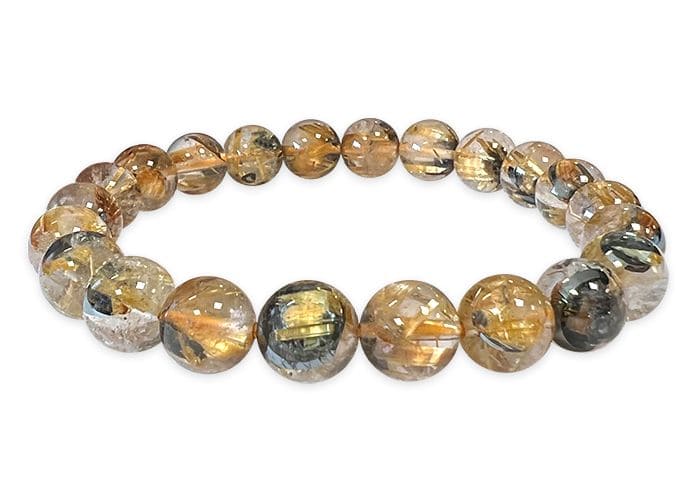 Rock Crystal Bracelet Rutile Hematite AAA beads 7.5-8.5mm