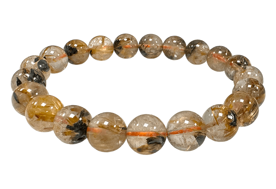 Rock Crystal Bracelet Rutile Hematite AAA beads 9-10mm