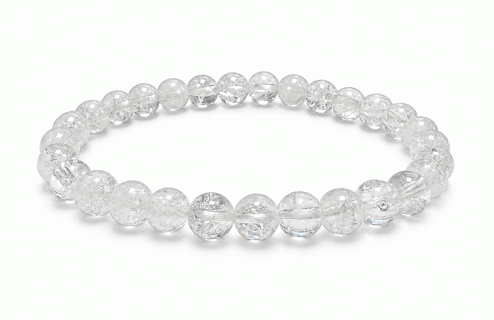 incense at Crackle Clear Quartz A Round Bead Bracelet 6 mm