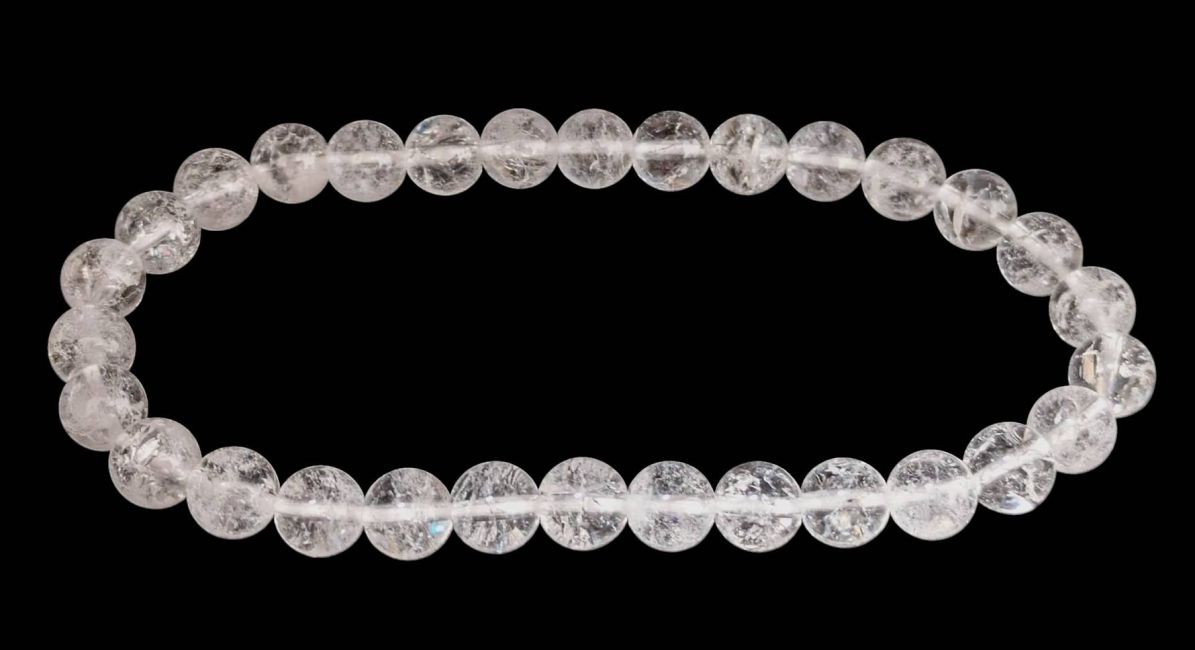 Rock Crystal Crack A Bracelet 6mm Beads