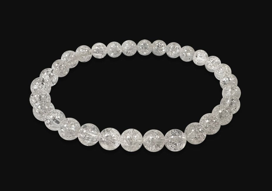 Rock Crystal Crack A Bracelet 6mm Beads