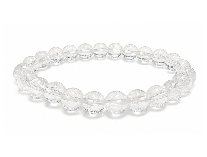 Crackled Clear Quartz AB Bracelet 8mm beads