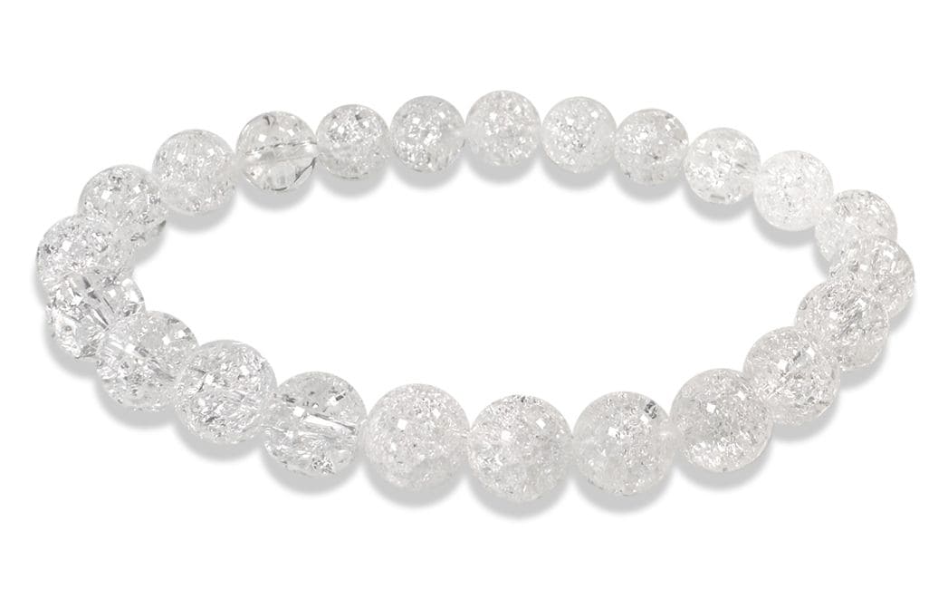 Rock Crystal Crack A Bracelet 8mm Beads