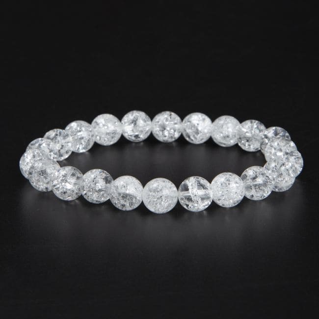 Rock Crystal Crack A Bracelet 8mm Beads