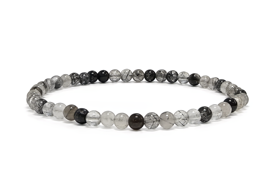 incense at Brazilian Rock Crystal Tourmaline Bracelet A 4-5mm Beads