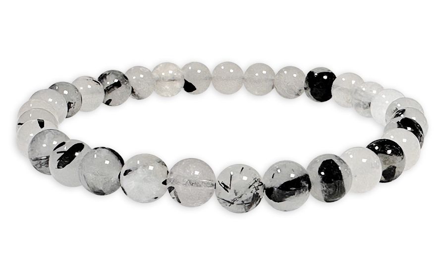 Rock Crystal Tourmaline A 6mm pearls bracelet
