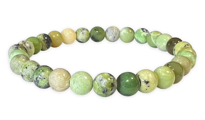 Lemon Chrysoprase 6mm pearls bracelet