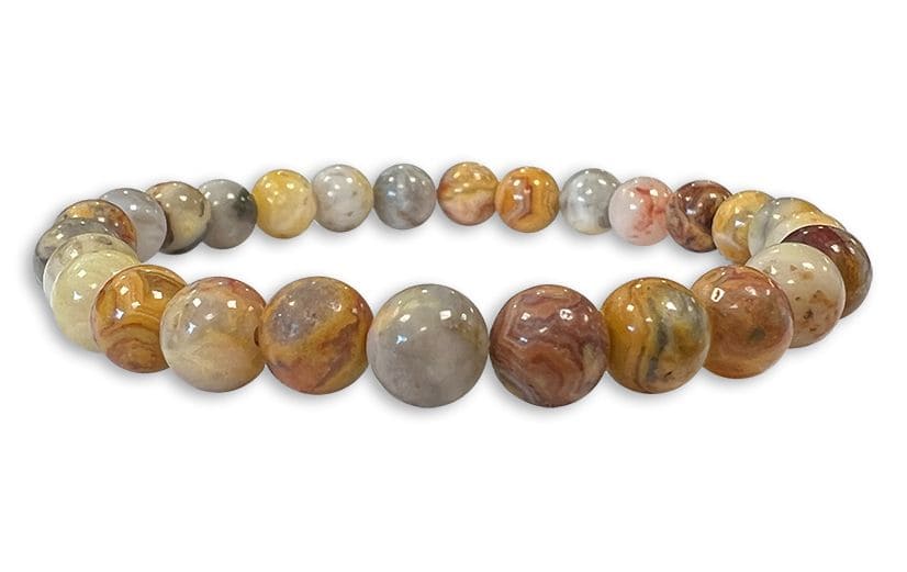 Crazy Lace Agate 6mm pearls bracelet