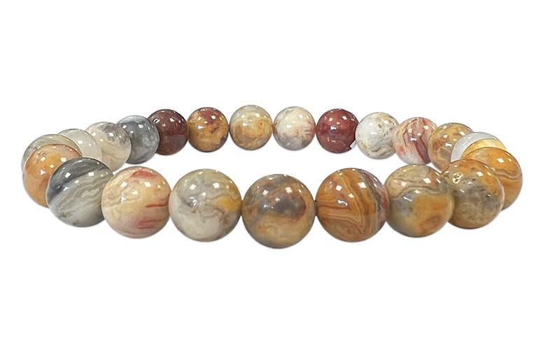 Crazy Lace Agate 8mm pearls bracelet