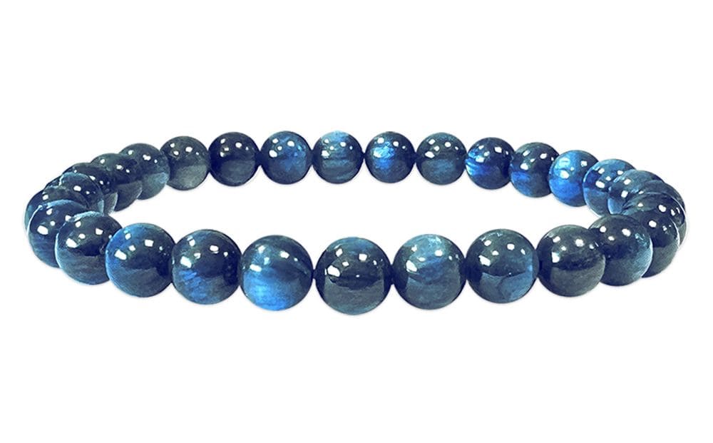 Heated Blue Kyanite Bracelet AA beads 6mm