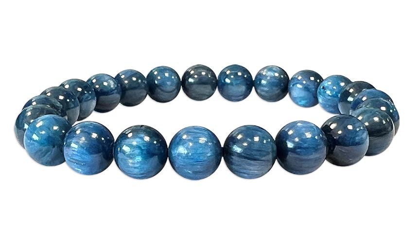 Heated Blue Kyanite Bracelet AA beads 7-8mm