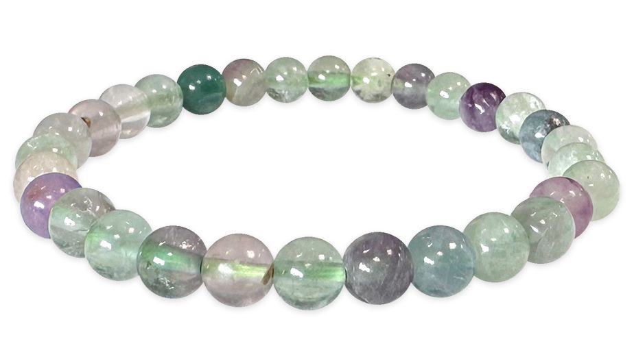 Multicolor Fluorite 6mm pearls bracelet