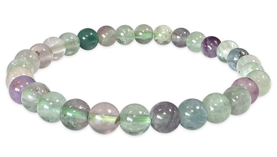 Multicolored Fluorite bracelet beads 6-7mm