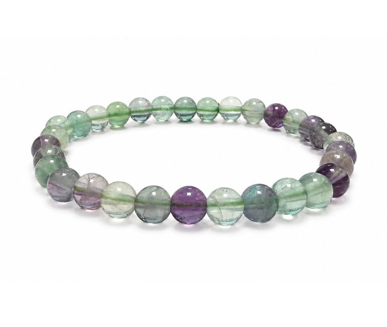 Multicolor Fluorite Bracelet A 6-7mm Beads