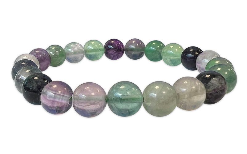 Multicolor Fluorite 8mm pearls bracelace