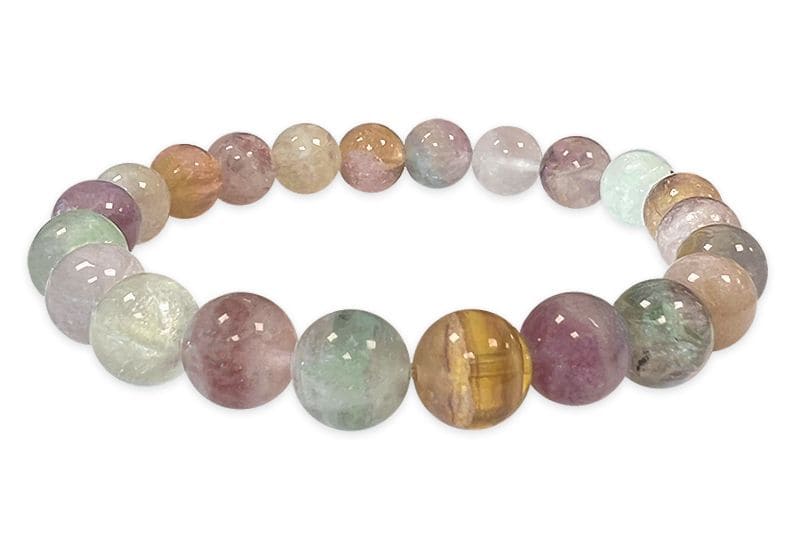 Multicolor Fluorite bracelet AA beads 6.5-7.5mm