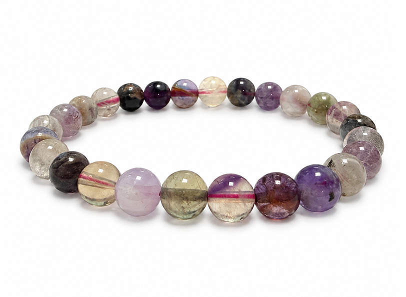Multicolor Fluorite Bracelet AA 6.5-7.5mm Beads