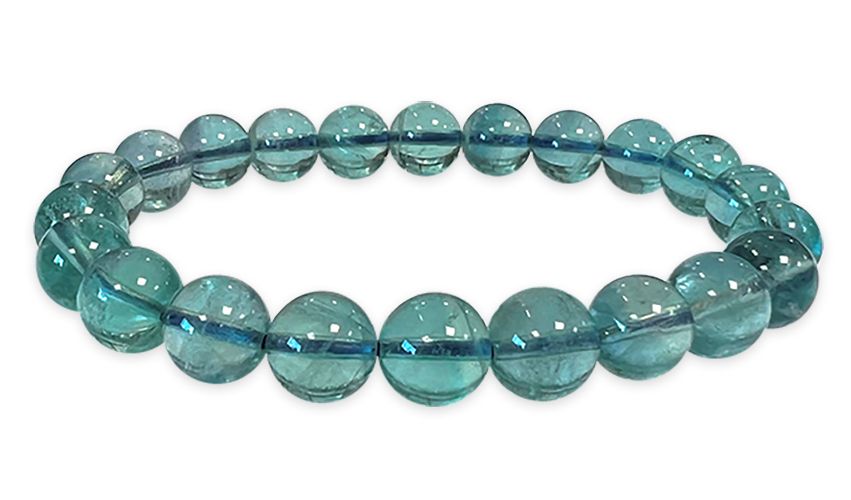 Bracelet Blue Fluorite AAA pearls 8mm