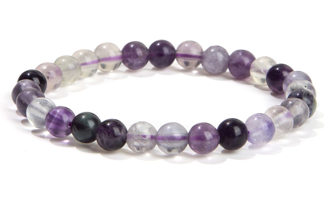 Violet Fluorite bracelet beads 6mm