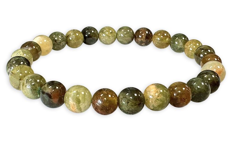 Grossular Green Garnet Bracelet AA beads 5.5-6.5mm