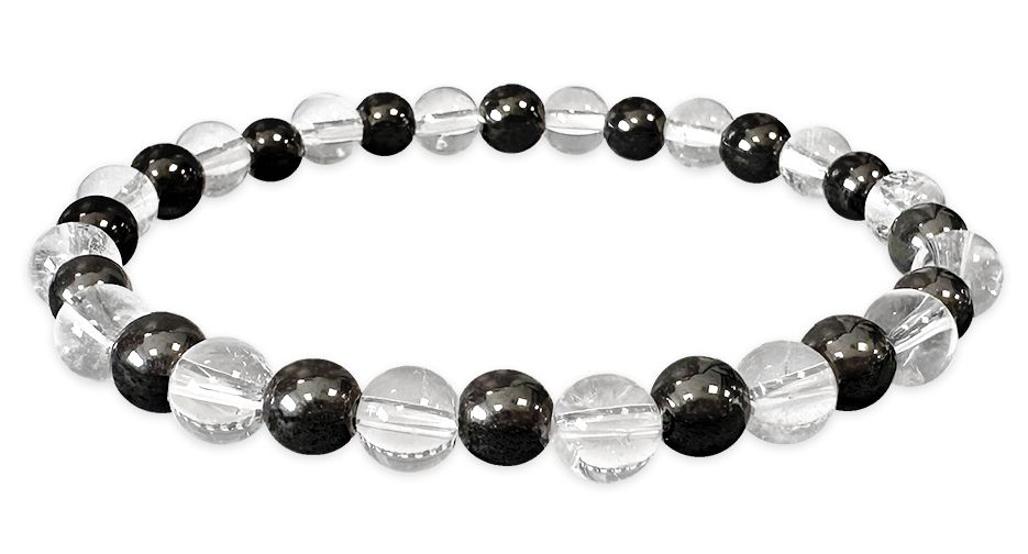 6mm pearls Rock crystal & Hematite A bracelet