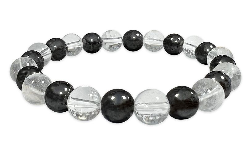 8mm pearls Rock crystal & Hematite A bracelet