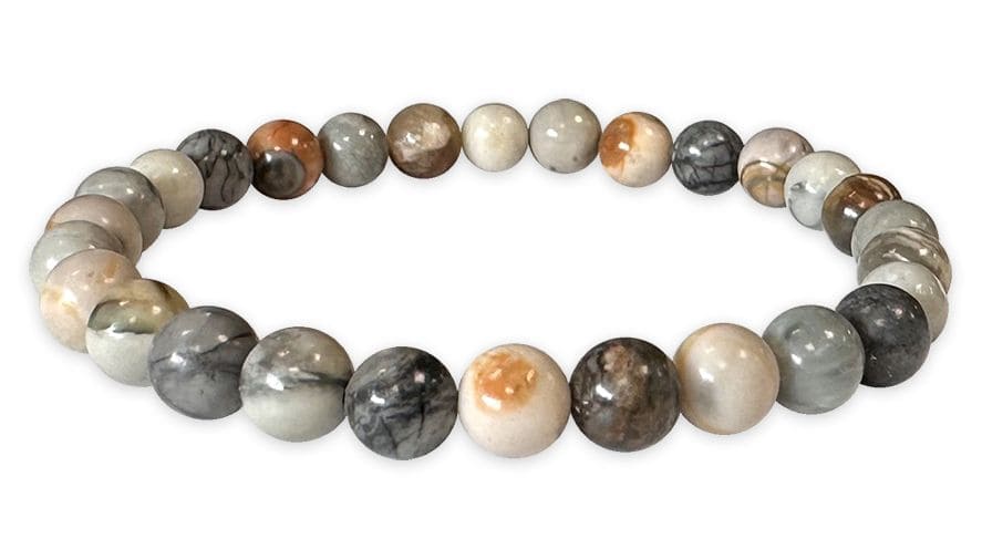 Silver Leaf Jasper A 6mm pearls bracelet