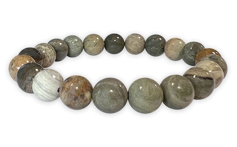 Silver Leaf Jasper A 8mm pearls bracelet