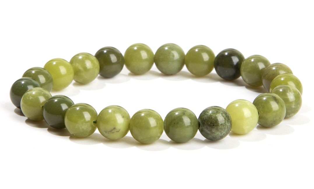 Canadian Jade 8mm pearls bracelet