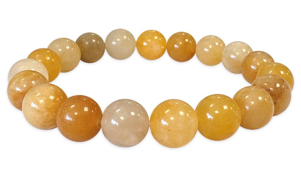 Bracelet Yellow Jade A pearls 10mm