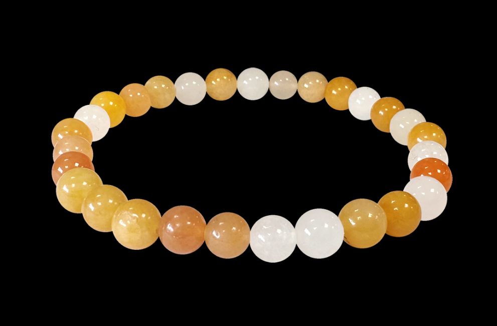 Jade multicolor 6mm pearls bracelet