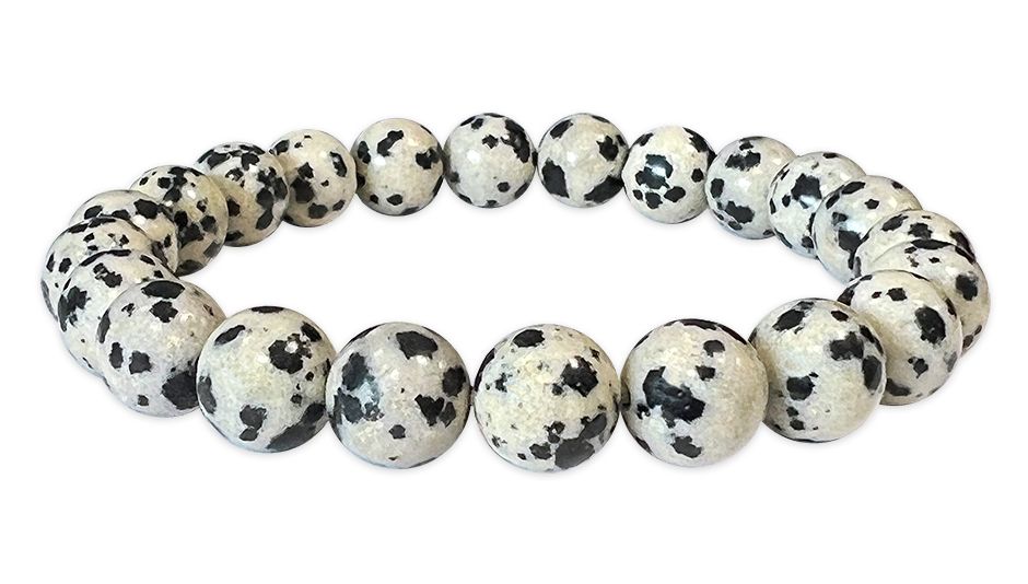 Dalmatian Jasper 8mm pearls bracelet