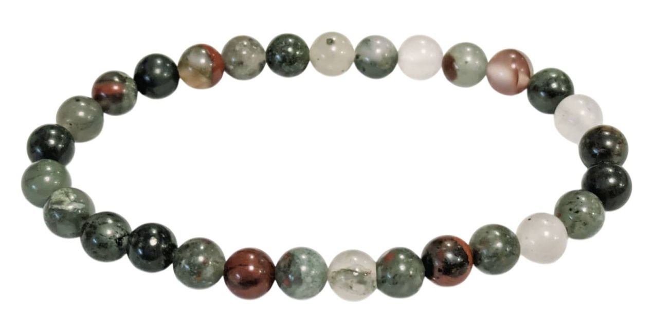 Bloodstone heliotrope jasper bracelet beads 6-7mm