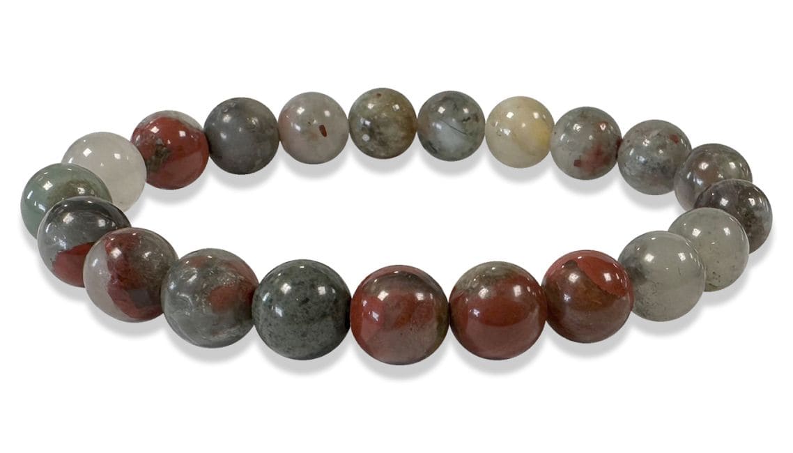 Bloodstone heliotrope jasper bracelet beads 8-9mm