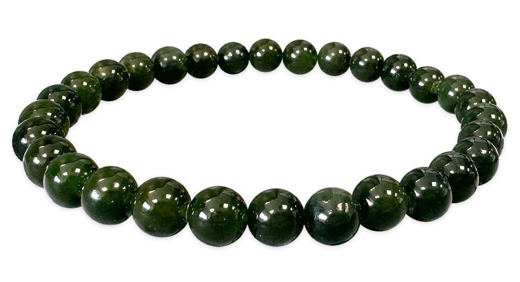 Bracelet Jade Nephrite Canada AA+ beads 6mm