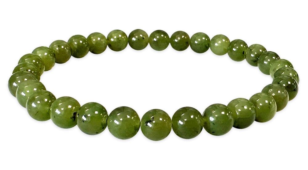 Bracelet Jade Nephrite Canada AA beads 6mm