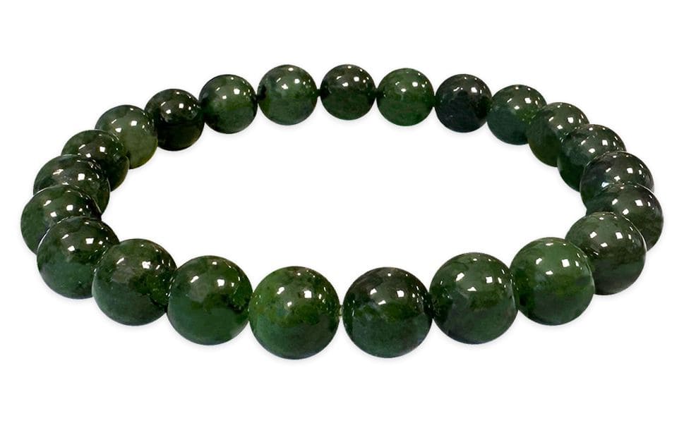 Bracelet Jade Nephrite Canada AA+ beads 8mm