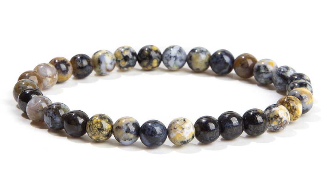 Blue Ocean Jasper Bracelet With 6mm Beads