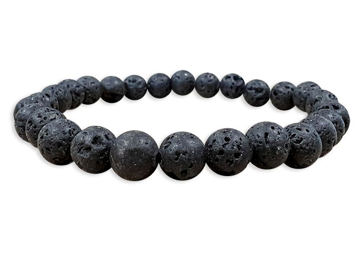 Lava stone 6mm pearls bracelace
