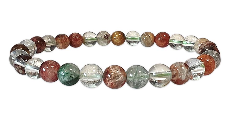 Multicolor Rutile Rock Crystal beads A 6mm