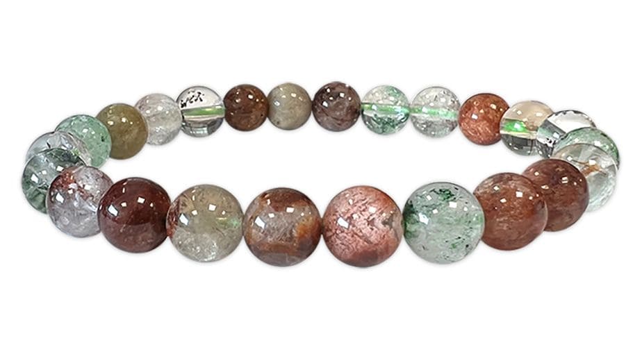 Multicolor Rutile Rock Crystal beads A 8mm