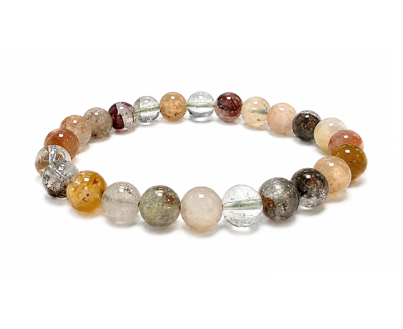 Multicolour Lodolite A Bead Bracelet 8mm