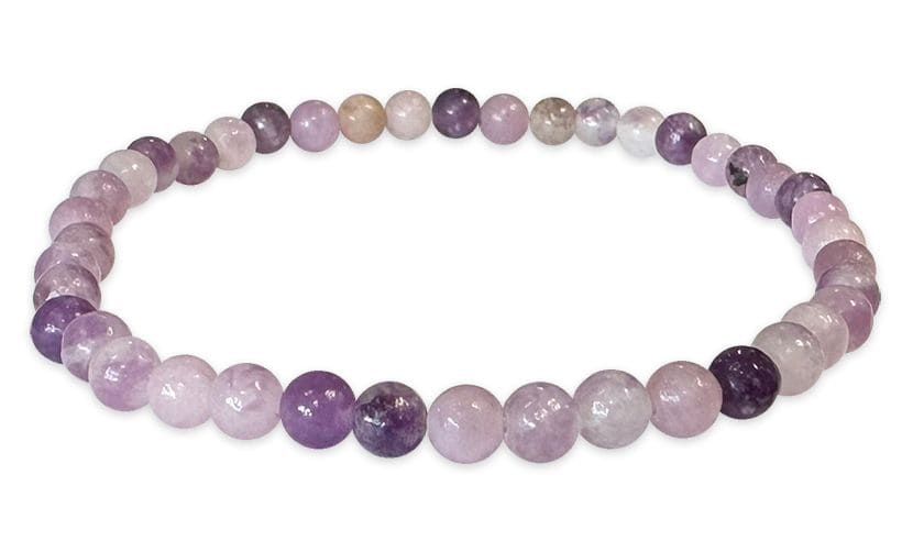 Lepidolite A grade 4mm pearls bracelet