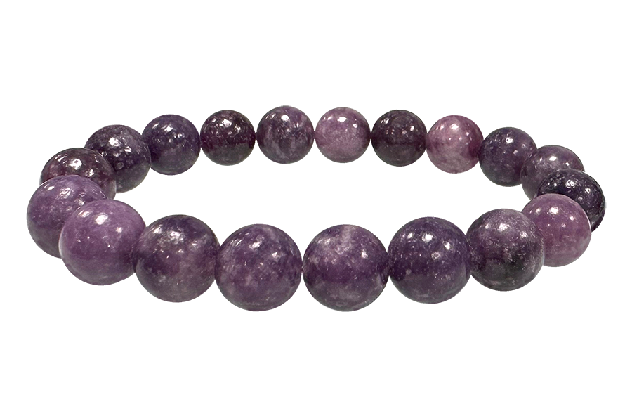 Dark Lepidolite A 10mm pearls bracelet