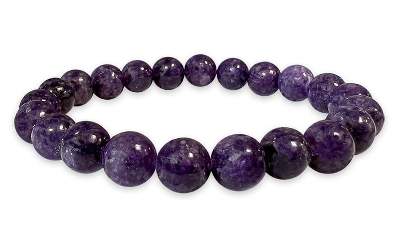 Dark Lepidolite A grade 8mm pearls bracelet