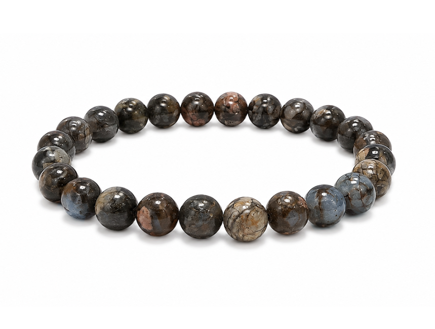 Blue Liberite A Bead Bracelet 8mm