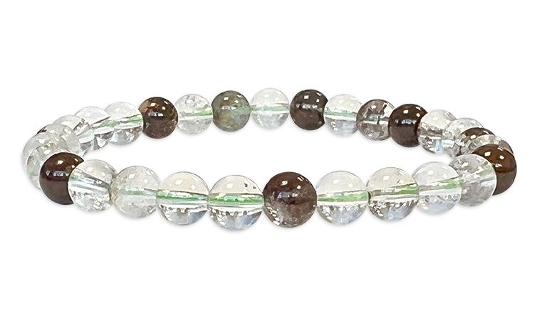 Lodolite quartz A bracelet with 6mm beads