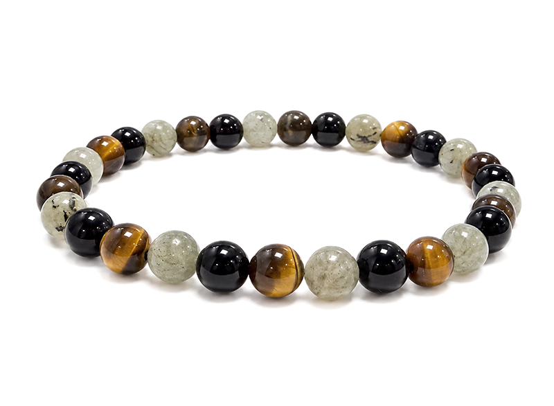 Labradorite Tiger Eye Onyx A Bracelet 6mm beads