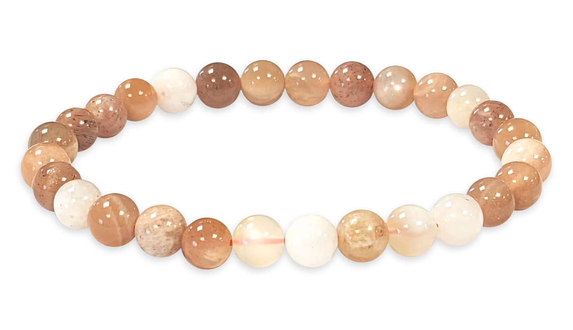 Multicolored Moonstone bracelet with 6mm beads