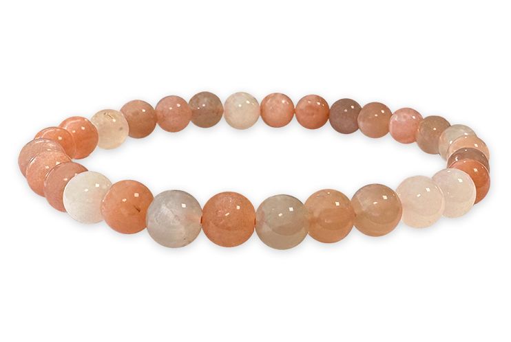 Multicolored Moonstone Bracelet AA beads 6mm